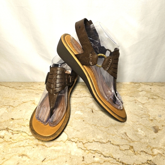 Cliffs by White Mountain Womens Brown Leather Thong Slingback Sandles Size 9M - Picture 1 of 8